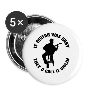 Gitarrist Musik Gitarristin Band Gitarre Musiker - Buttons klein 25 mm (5er Pack) - Weiß - Vorne