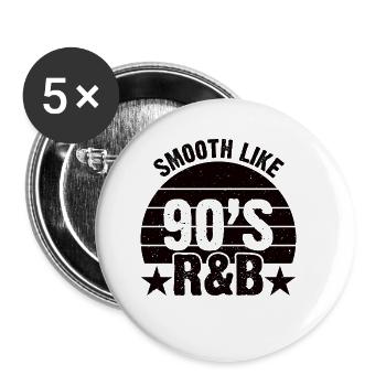 90er Jahre R&B Musikkassette 90 Jahre Songs - Buttons klein 25 mm (5er Pack) - Weiß - Vorne