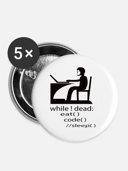 Softwareentwickler Programmierer Geschenk - Buttons klein 25 mm (5er Pack) - Weiß