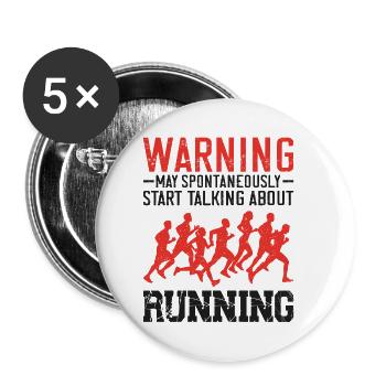 Running Runner Semi-Marathon - Lot de 5 petits badges (25 mm) - blanc - Devant
