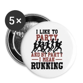 Running Runner Semi-Marathon - Lot de 5 petits badges (25 mm) - blanc - Devant