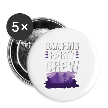 Camping Party Crew - Buttons klein 25 mm (5er Pack) - Weiß - Vorne