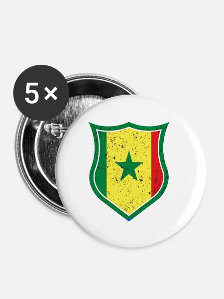 Senegal - Buttons klein 25 mm (5er Pack) - Weiß