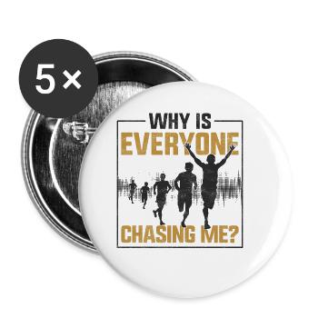 Running Runner Semi-Marathon - Lot de 5 petits badges (25 mm) - blanc - Devant