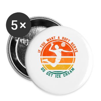 Lustiges Volleyballspieler-Zitat - Buttons klein 25 mm (5er Pack) - Weiß - Vorne