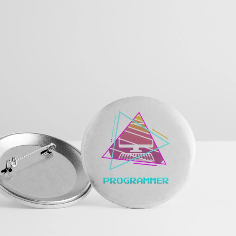 Programmeur rétro Programmation Informatique Lot de 5 petits badges (25 mm)