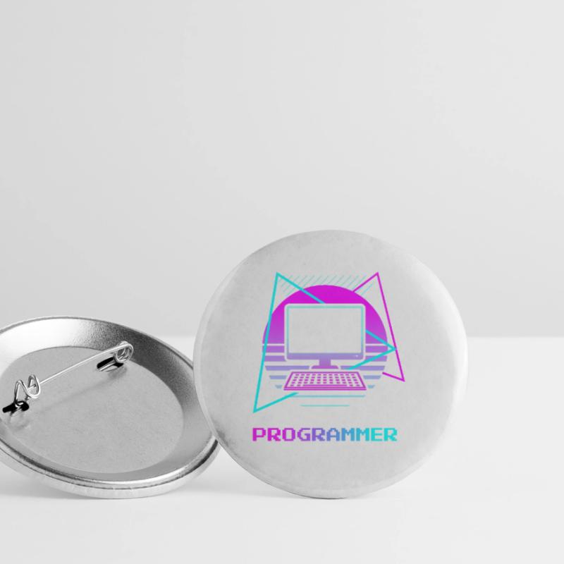 Programmeur rétro Programmation Informatique Lot de 5 petits badges (25 mm)