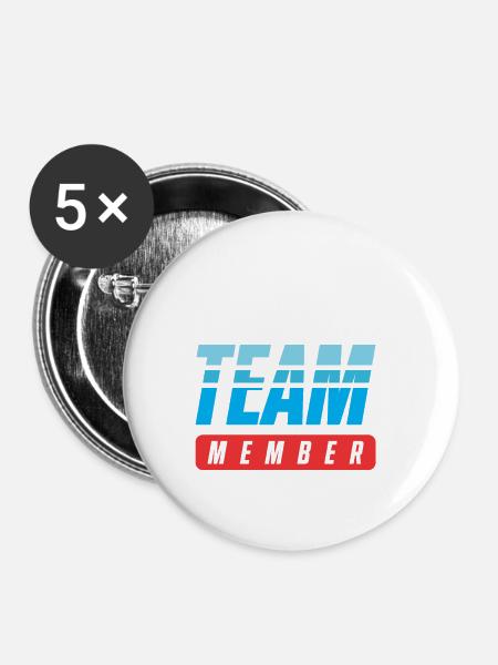 Boxing Team - Buttons klein 25 mm (5er Pack) - Weiß