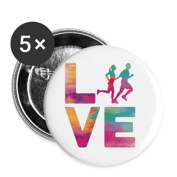 Running Runner Semi-Marathon - Lot de 5 petits badges (25 mm) - blanc - Devant