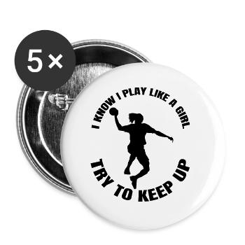 Handballspielerin Handball Frau Handballerin Damen - Buttons klein 25 mm (5er Pack) - Weiß - Vorne