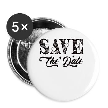 Save the date - Buttons small 1''/25 mm (5-pack) - white - Front