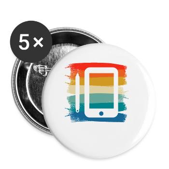 Rétro Vintage Graphiste Design Graphique - Lot de 5 petits badges (25 mm) - blanc - Devant