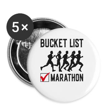 Running Runner Semi-Marathon - Lot de 5 petits badges (25 mm) - blanc - Devant