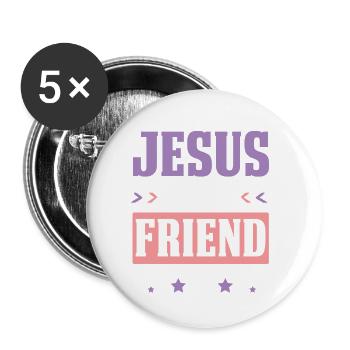 Bible Jesus Friend Proverb - Buttons small 1''/25 mm (5-pack) - white - Front