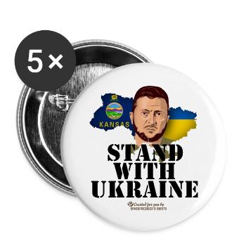 Ukraine Kansas Selenskyj - Buttons klein 25 mm (5er Pack) - Weiß - Vorne