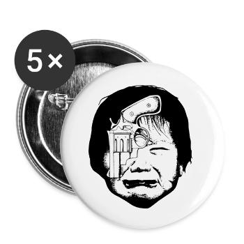 Baby Guns 03 Series / DAS ZEUGS - Buttons klein 25 mm (5er Pack) - Weiß - Vorne