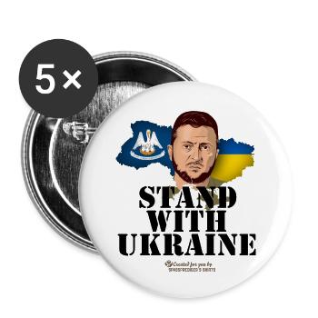 Ukraine Louisiana Wolodymyr Selenskyj - Buttons klein 25 mm (5er Pack) - Weiß - Vorne