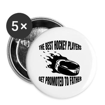 Ice Hockey Father Ice Hockey Team Dad Winter Sports Dad - Buttons small 1''/25 mm (5-pack) - white - Front