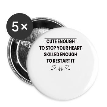 eating anesthesiologist repeat sleep laboratory - Buttons small 1''/25 mm (5-pack) - white - Front