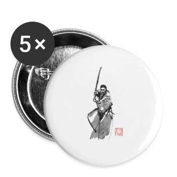 Samurai Armed - Buttons small 1''/25 mm (5-pack) - white - Front