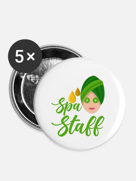 Spa Staff - Buttons klein 25 mm (5er Pack) - Weiß