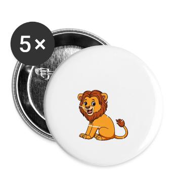 Anatomy of a lion - Buttons small 1''/25 mm (5-pack) - white - Front