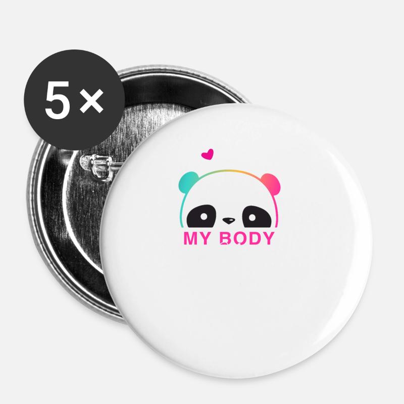 My Body - My Choice - Buttons small 1''/25 mm (5-pack) - white