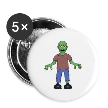 Scared Zombie - Buttons small 1''/25 mm (5-pack) - white - Front