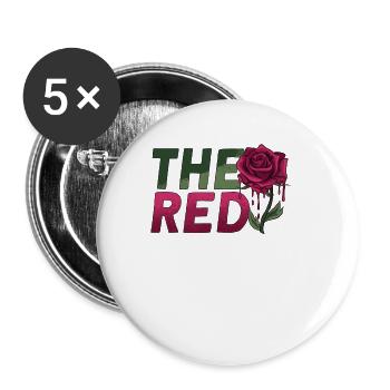 Die Rote Japanische Retro Rosen-grafik - Buttons klein 25 mm (5er Pack) - Weiß - Vorne