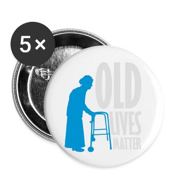 old lives matter Zitat - Buttons klein 25 mm (5er Pack) - Weiß - Vorne
