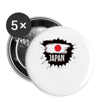 japan Asien Mitte Japanisch Herz - Buttons klein 25 mm (5er Pack) - Weiß - Vorne