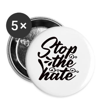 Nationalität Mensch Gegen Rassismus Menschenrechte - Buttons klein 25 mm (5er Pack) - Weiß - Vorne