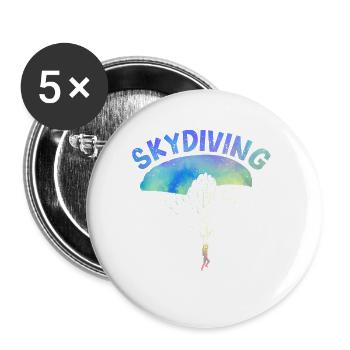 Amateurs de parachutisme - Lot de 5 petits badges (25 mm) - blanc - Devant