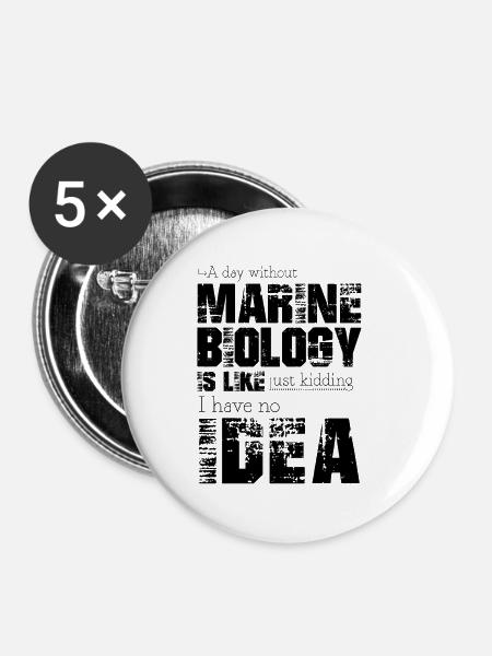 Meeresbiologie - Buttons klein 25 mm (5er Pack) - Weiß