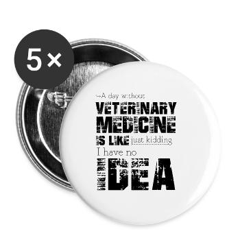 Veterinary medicine - Buttons small 1''/25 mm (5-pack) - white - Front