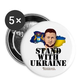 Michigan Ukraine Unterstützer Merch - Buttons klein 25 mm (5er Pack) - Weiß - Vorne