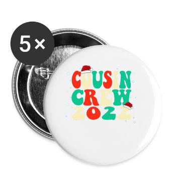 Cosuin Crew 2022 Weihnachten Familien-Matching-Pyjama - Buttons klein 25 mm (5er Pack) - Weiß - Vorne