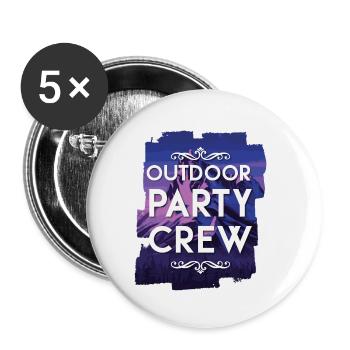 Équipe de fête en plein air - Lot de 5 petits badges (25 mm) - blanc - Devant