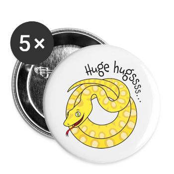 Enge Umarmungen von Python erhältlich! - Buttons klein 25 mm (5er Pack) - Weiß - Vorne