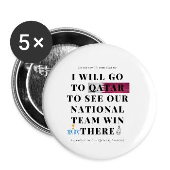 Go to Qatar - Buttons small 1''/25 mm (5-pack) - white - Front