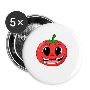 Tomate - Lot de 5 petits badges (25 mm) - blanc - Devant