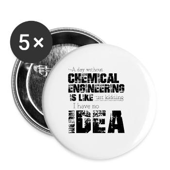 Génie chimique - Lot de 5 petits badges (25 mm) - blanc - Devant