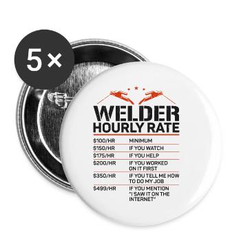 Welder Welding Vintage Welder - Buttons small 1''/25 mm (5-pack) - white - Front