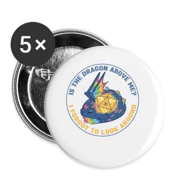 Pen and Paper Für RPG Gaming Vater - Buttons klein 25 mm (5er Pack) - Weiß - Vorne