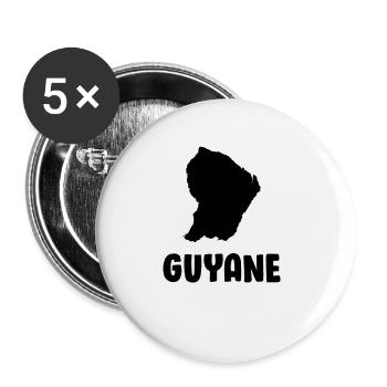Guyane , 973 , Gwiyann , Gwiyan - Lot de 5 petits badges (25 mm) - blanc - Devant