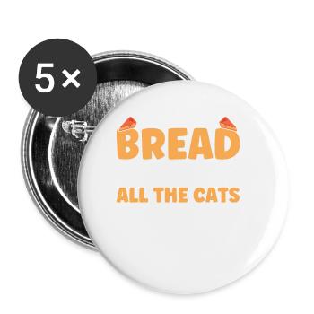 Bread Baking Gift Bakery Quote Baker - Buttons small 1''/25 mm (5-pack) - white - Front