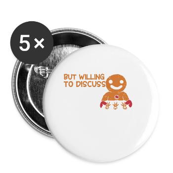 Bread Baking Gift Bakery Quote Baker - Buttons small 1''/25 mm (5-pack) - white - Front