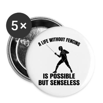 escrime drôle d’escrimeurs drôle en disant arts martiaux - Lot de 5 petits badges (25 mm) - blanc - Devant