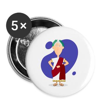Portrait de Jules César, empereur romain - Lot de 5 petits badges (25 mm) - blanc - Devant