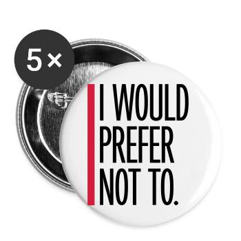 I prefer not to - Buttons small 1''/25 mm (5-pack) - white - Front
